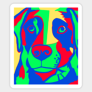 Colorful Abstract Dog Face Sticker